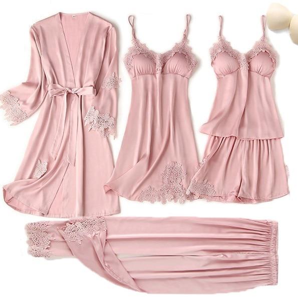 SweetSilk - Ultra Soft Luxury Satin Nightie Set of 5 pieces
