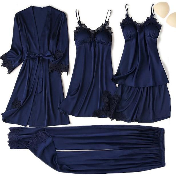 SweetSilk - Ultra Soft Luxury Satin Nightie Set of 5 pieces